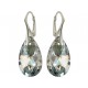 925 Silver Earrings made with Swarovski Pear 22mm Amethyst Blend