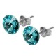 Sterling Silver Stud Earrings made with Swarovski Rivoli 8mm Light Turquoise