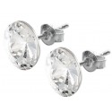Sterling Silver Stud Earrings made with Swarovski Rivoli 12mm Crystal