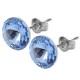 Kolczyki srebrne Swarovski Rivoli 12mm Light Sapphire