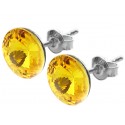 Kolczyki srebrne Swarovski Rivoli 12mm Sunflower