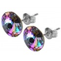 Kolczyki srebrne Swarovski Rivoli 12mm Vitrail Light