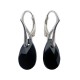 925 Silver Earrings made with Swarovski Pear 16mm Aquamarine AB